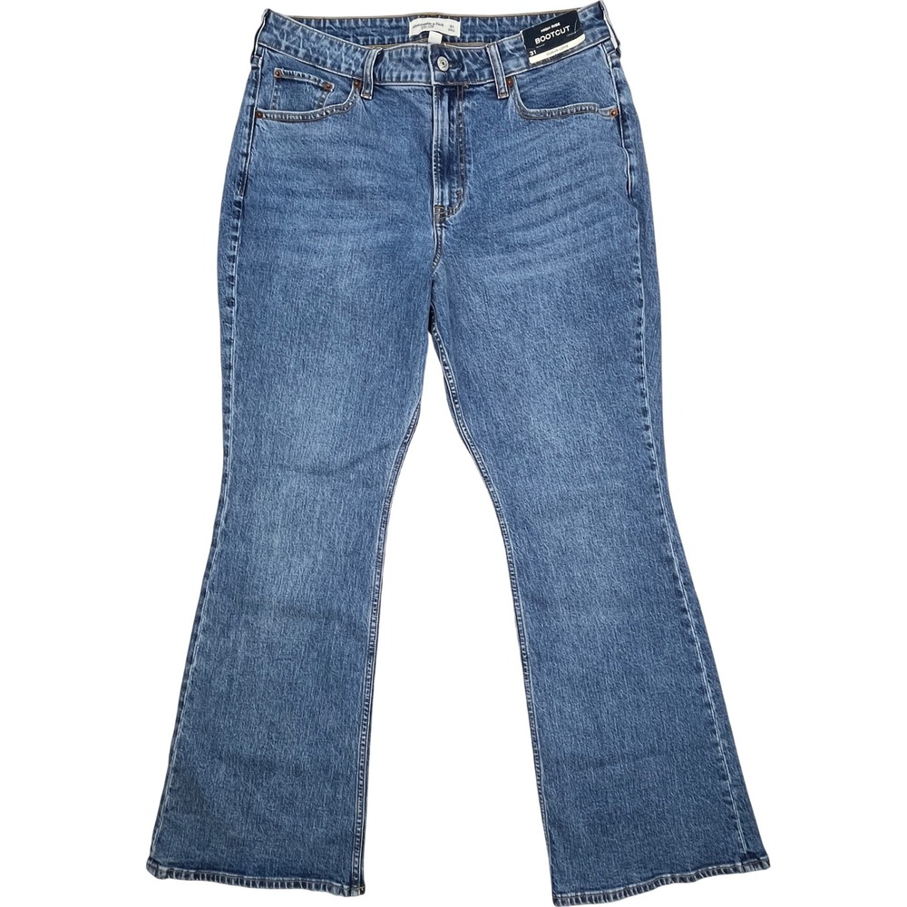 Abercrombie & Fitch Curve Love High Rise Bootcut Jeans Blue Size 31  Womens NWT